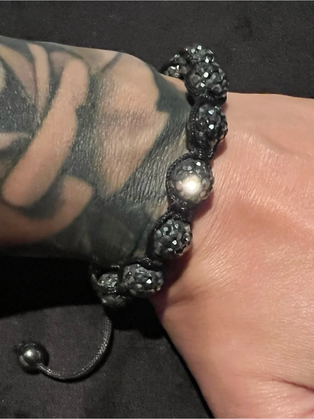 Black Beaded Macrame Bracelet